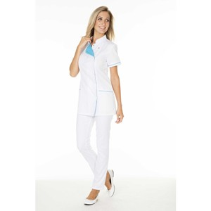 Tunique Tencel col officier manches courtes Femme 75 cm