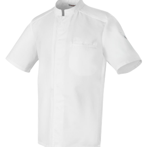 Veste de cuisine col officier manches courtes