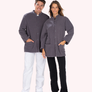 Veste polaire col mao manches longues femme