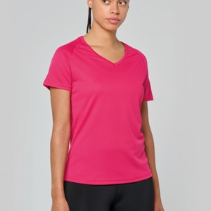Tee shirt de sport manches courtes col V Femme
